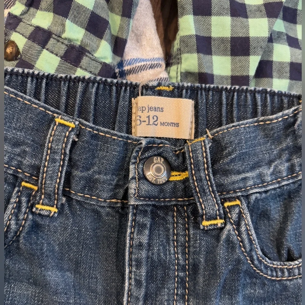 2 Button Downs and Jeans Bundle Size 9 Months 6-12 Months